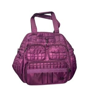 Lug Puddle Jumper Tote Bag Purple Plum Large Quilted Overnight Gym Travel Bag‎